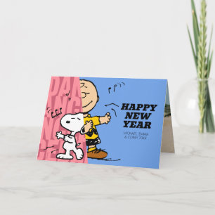 Peanuts   Charlie Brown & Snoopy Gott Nytt År Helgkort