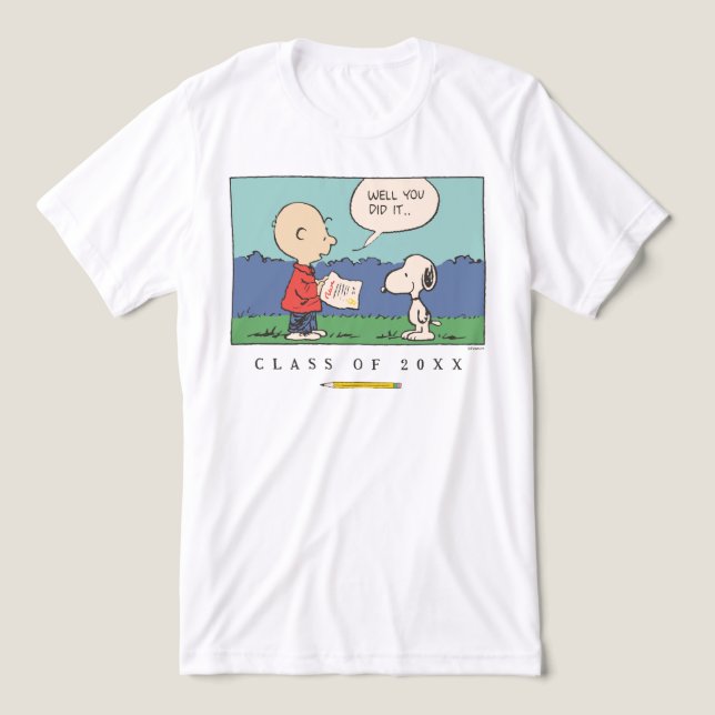 Peanuts Charlie Brown Snoopy Well You Did It Grad T Shirt (Design Framsida)