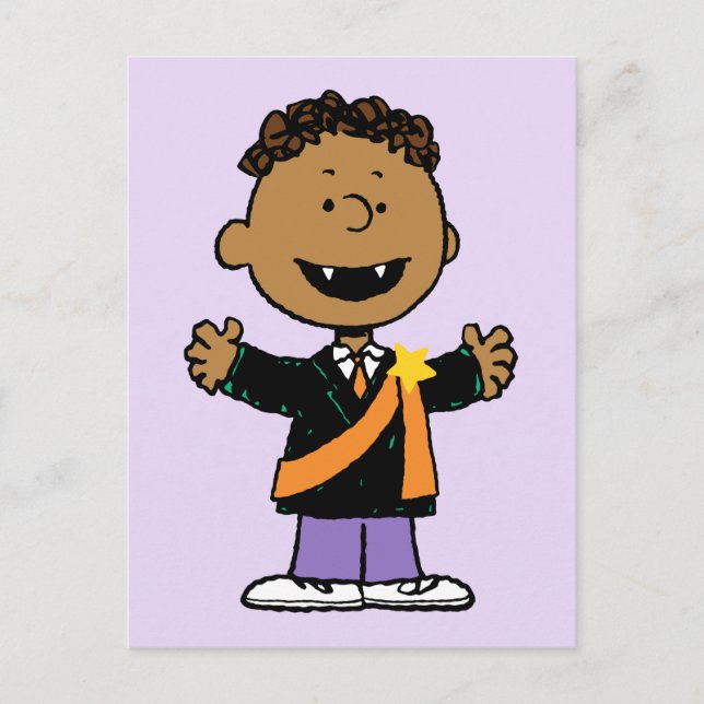 Peanuts | Franklin Halloween-vampyr Vykort (Framsida)