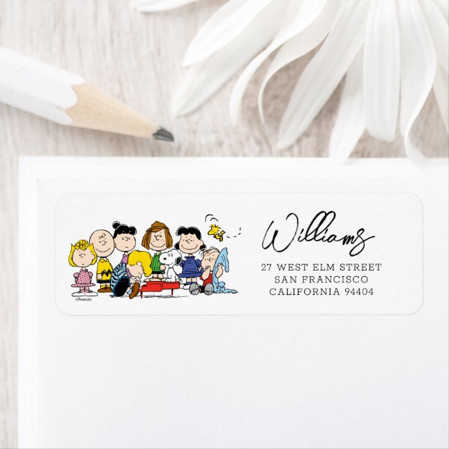 Peanuts Gang | Babyskor Returadress Etikett (Insitu)