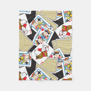 Peanuts Gang Card Deck Mönster Fleecefilt