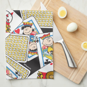 Peanuts Gang Card Deck Mönster Kökshandduk