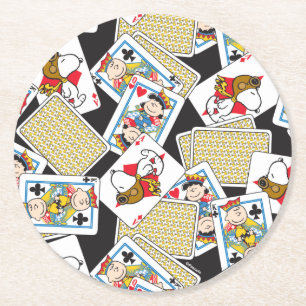 Peanuts Gang Card Deck Mönster Underlägg Papper Rund