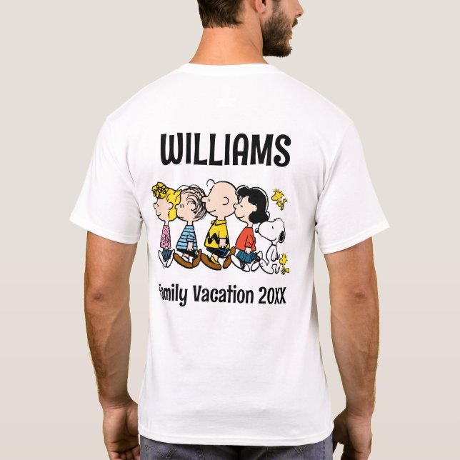 Peanuts Gang Family Vacation T Shirt (Baksida)