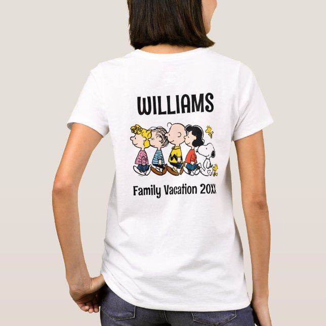 Peanuts Gang Family Vacation T Shirt (Baksida)