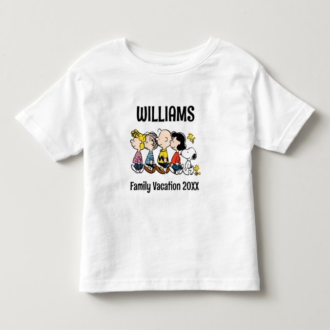 Peanuts Gang Family Vacation T Shirt (Framsida)