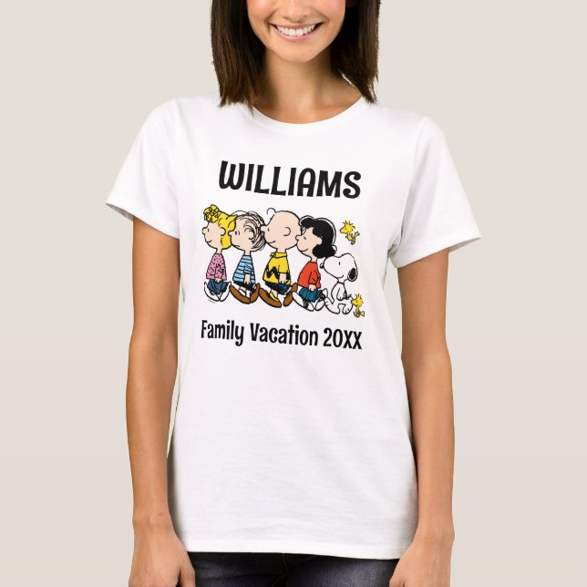 Peanuts Gang Family Vacation T Shirt (Framsida)
