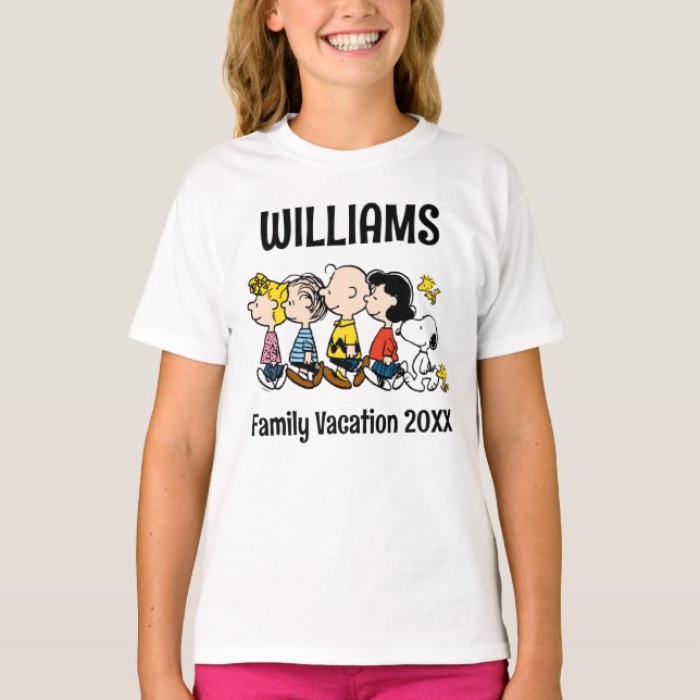 Peanuts Gang Family Vacation T Shirt (Framsida)