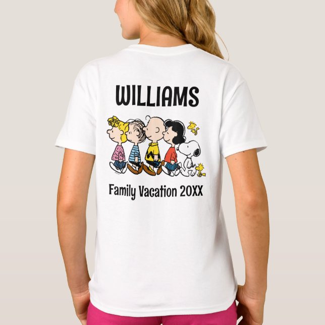 Peanuts Gang Family Vacation T Shirt (Baksida)