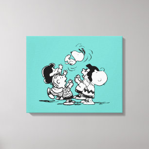 Peanuts Gang Lifts Snoopy Canvastryck
