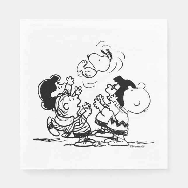 Peanuts Gang Lifts Snoopy Pappersservett (Framsidan)