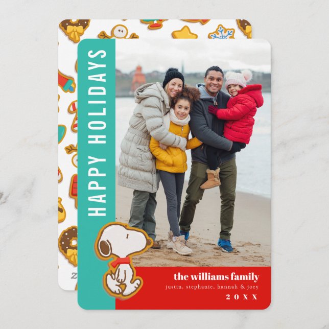 Peanuts Gingerbread Christmas Julkort (Fram/baksida)