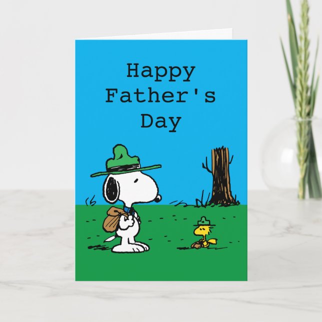 Peanuts | Glad fars dag Campers Helgkort (Framsida)