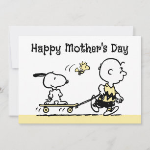 Peanuts Glad mors dag Skateboard Julkort