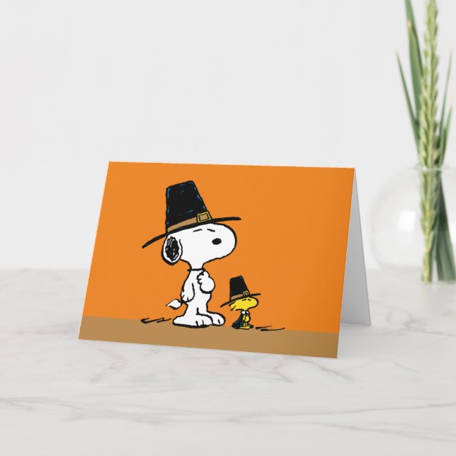 Peanuts | Glad Thanksgiving pilgrimer Helgkort (Framsida)