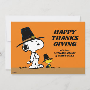 Peanuts   Glad Thanksgiving pilgrimer Julkort