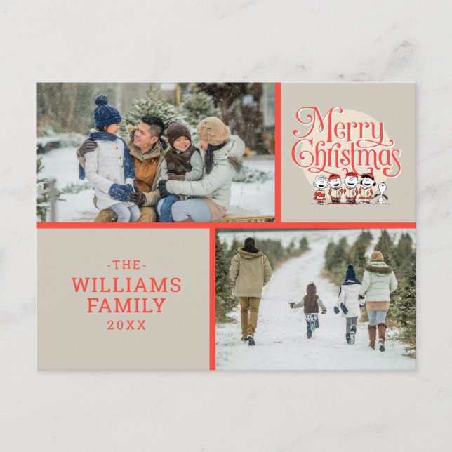 Peanuts God jul Helgdag Choir Photo Helg Vykort (Framsida)