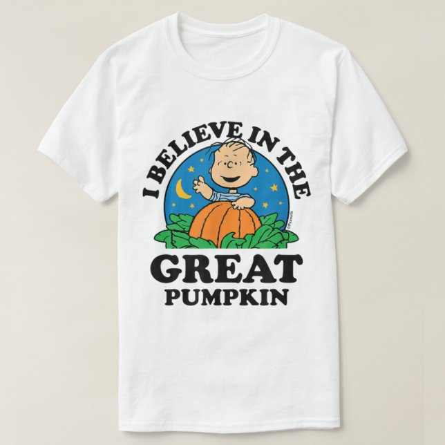 Peanuts Halloween tror jag på den Underbara pumpen T Shirt (Design framsida)