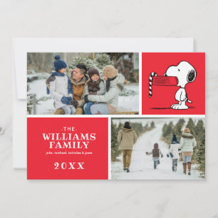 Peanuts-julfamiljen Snoopy-fotokollage Julkort