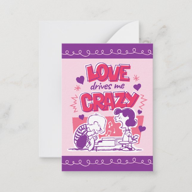 Peanuts | Love Drives Me Crazy Anteckningskort (Framsida)
