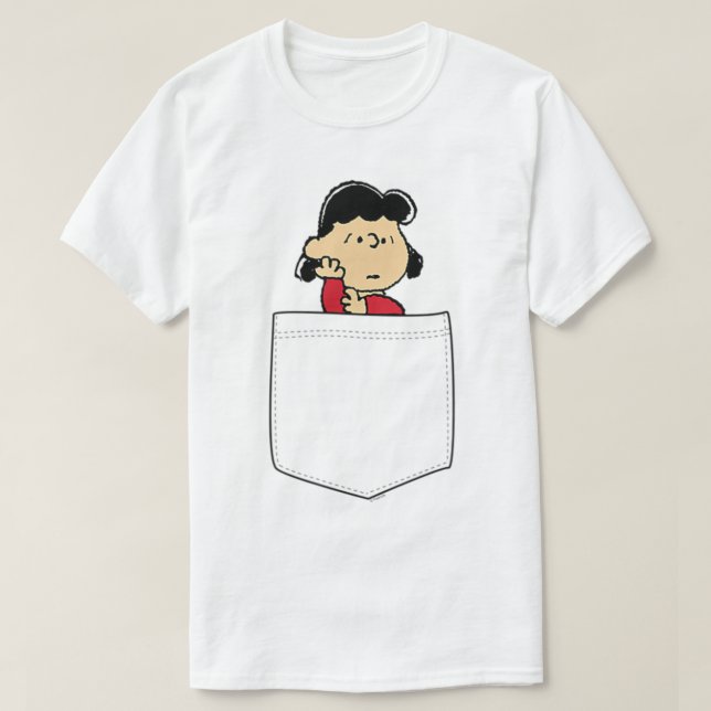 Peanuts Lucy Faux Pocket T Shirt (Design framsida)