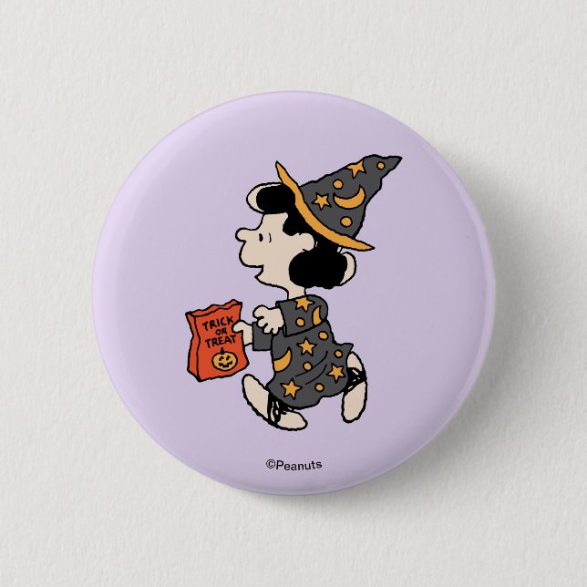 Peanuts Lucy Häxa Kostym Halloween Knapp (Framsida)