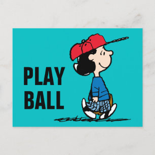 Peanuts Lucy spelar baseboll Vykort