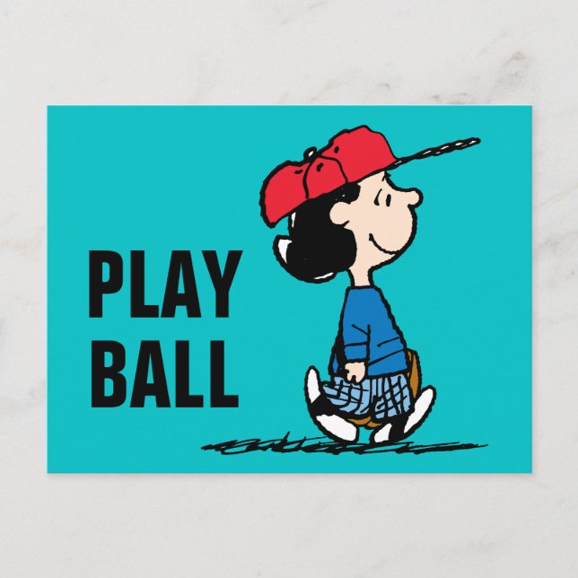 Peanuts | Lucy spelar baseboll Vykort (Framsida)
