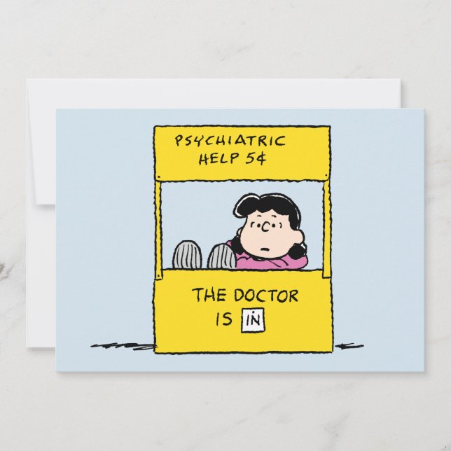 Peanuts | Lucy & the Doctor Is In Kort (Framsida)