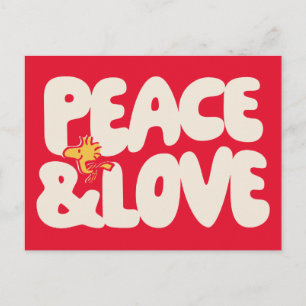 Peanuts Peace & Love Woodstock Vykort