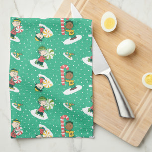 Peanuts Peppermint Dreams Snowflake Mönster Kökshandduk