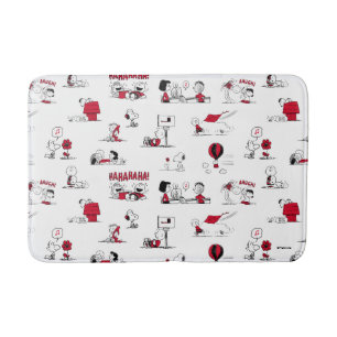 PEANUTS   Red & Black Mönster Badrumsmatta