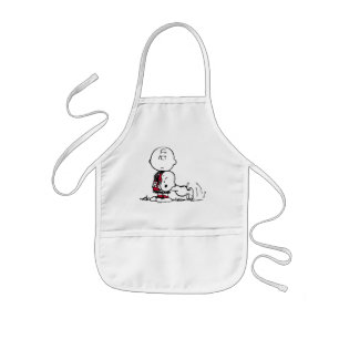 PEANUTS Red & Black Mönster Barnförkläde