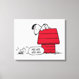 PEANUTS   Red & Black Mönster Canvastryck