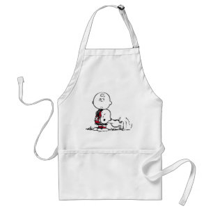 PEANUTS   Red & Black Mönster Förkläde