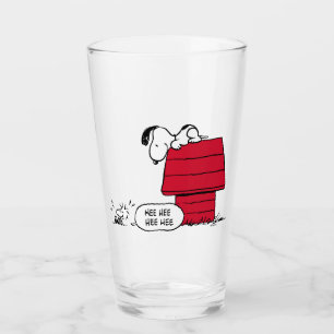 PEANUTS Red & Black Mönster Glaskopp