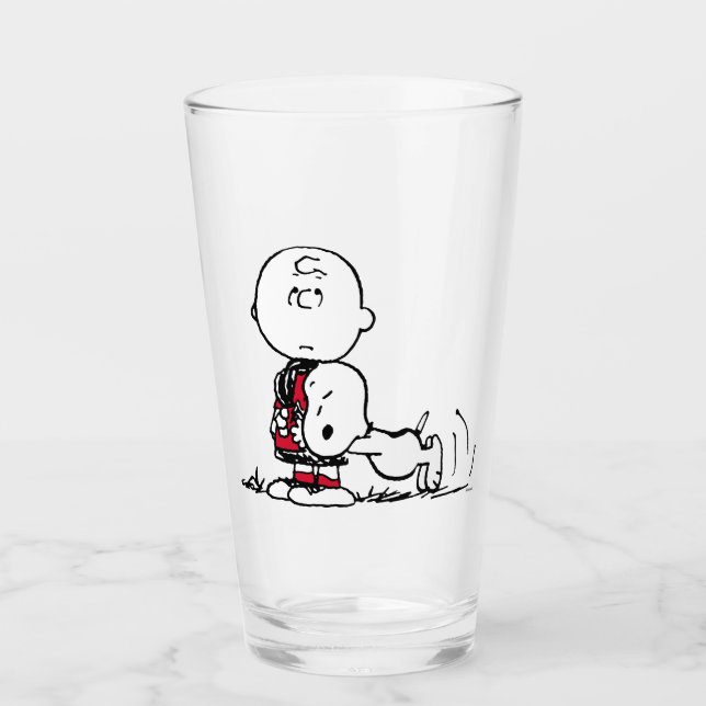 PEANUTS | Red & Black Mönster Glaskopp (Framsida)
