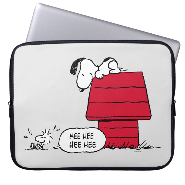 PEANUTS | Red & Black Mönster Laptop Fodral (Framsidan)