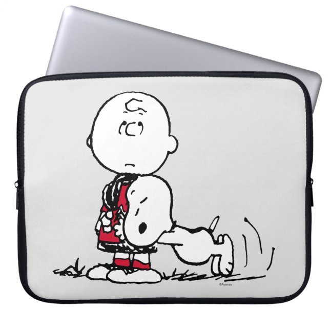 PEANUTS | Red & Black Mönster Laptop Fodral (Framsidan)