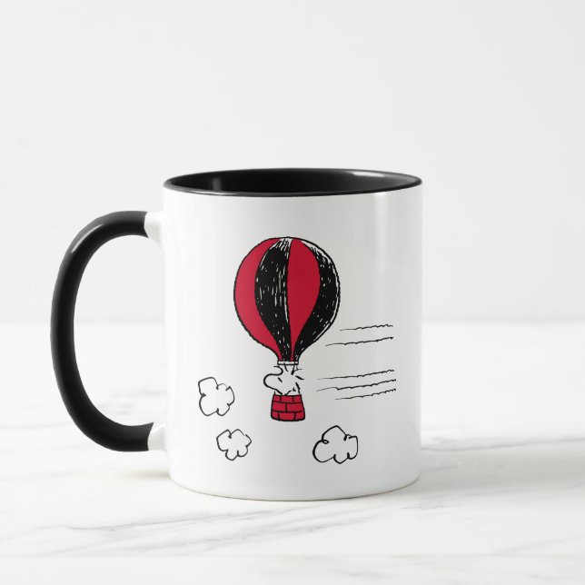 PEANUTS | Red & Black Mönster Mugg (Vänster)