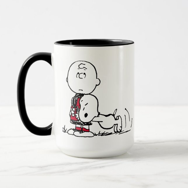PEANUTS | Red & Black Mönster Mugg (Vänster)