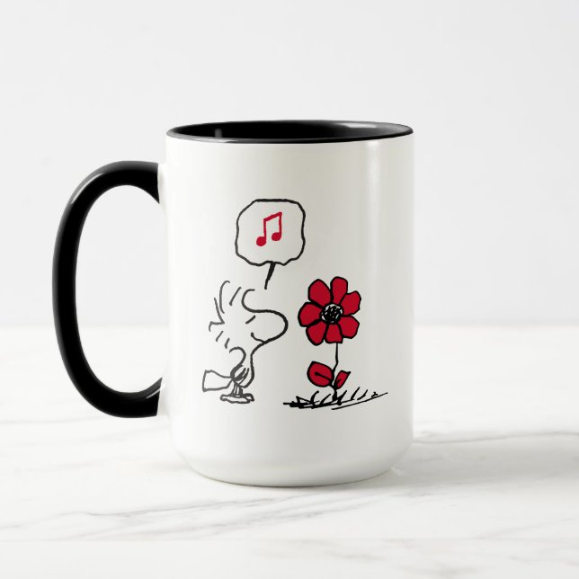 PEANUTS | Red & Black Mönster Mugg (Vänster)
