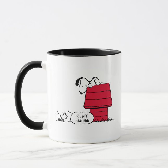PEANUTS | Red & Black Mönster Mugg (Vänster)