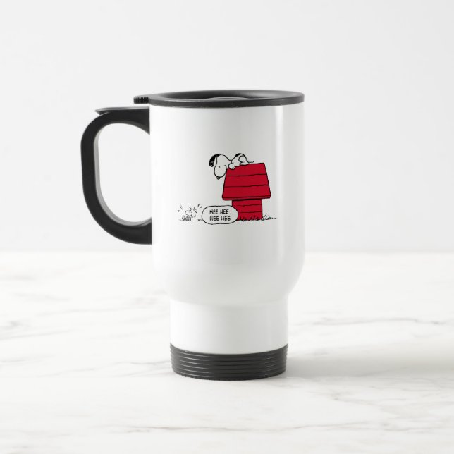 PEANUTS | Red & Black Mönster Resemugg (Vänster)