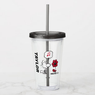 PEANUTS Red & Black Mönster Take Away Mugg