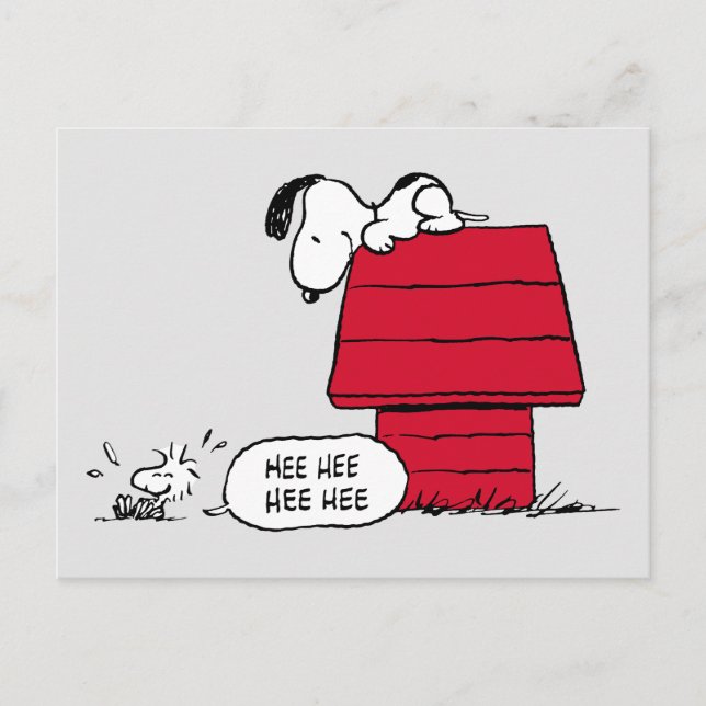 PEANUTS | Röd och svart mönster Vykort (Framsida)