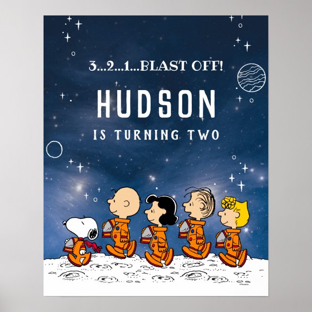 Peanuts | Rymdfödelsedag Poster (Framsidan)
