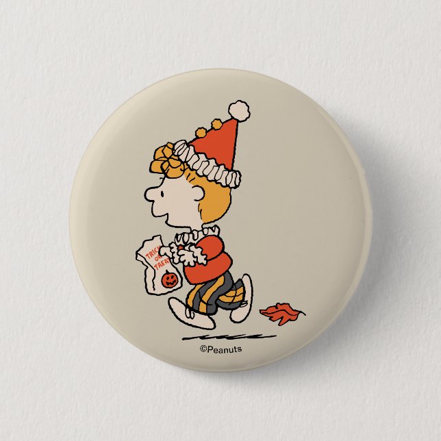 Peanuts Sally Clown Kostym Halloween Knapp (Framsida)