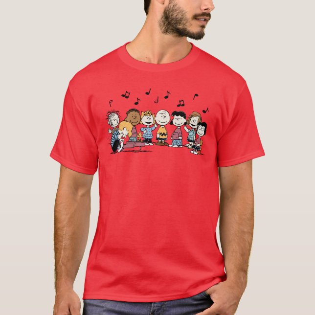 Peanuts Schroeder Pigpen Franklin Lucy Charlie Sal T Shirt (Framsida)