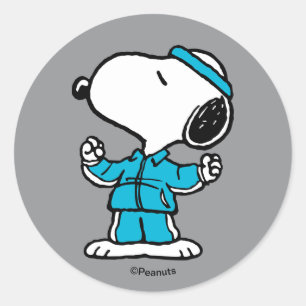 Peanuts Snoopy Aktiv Träning Runt Klistermärke